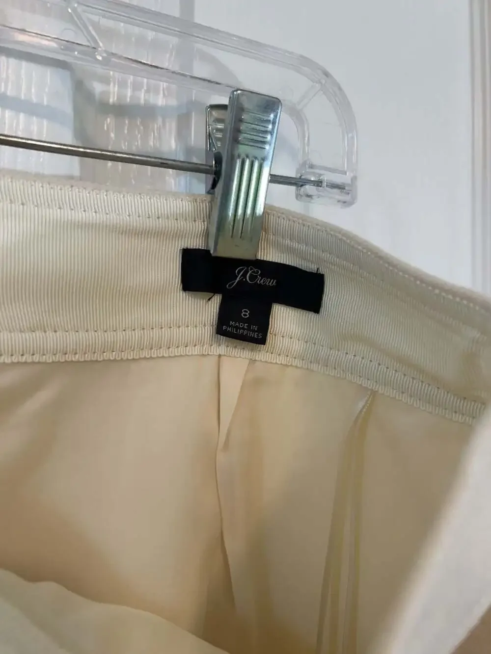 J.Crew Ivory Ponte Knit Pencil Skirt Women’s Size 8 Office Career Classic